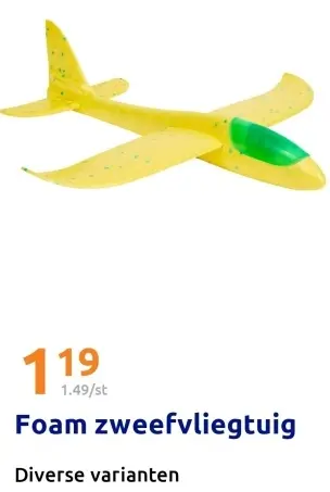 Aanbieding: Foam zweefvliegtuig