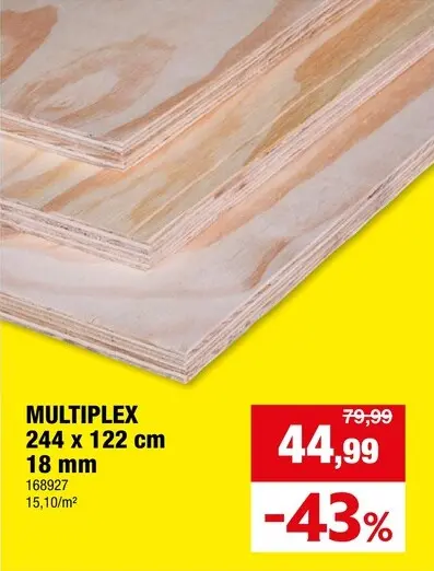Promotie: Multiplex 244x122 cm 18mm elliotis