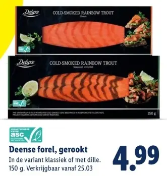 Aanbieding: Deense forel, gerookt