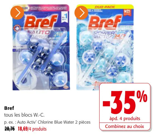 Offre: Blocs W.-C. Auto Activ' Chlorine Blue Water