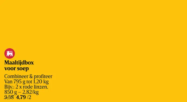 Promotie: Maaltijdbox voor soep