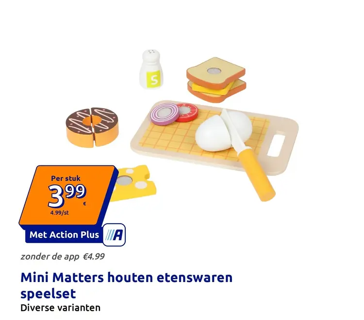 Promotie: Mini Matters houten etenswaren speelset