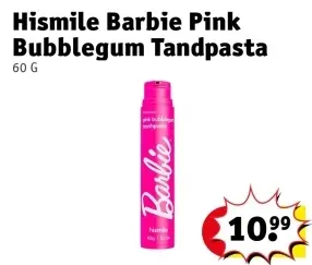 Aanbieding: Hismile Barbie Pink Bubblegum Tandpasta