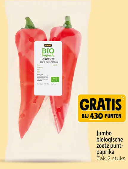 Aanbieding: Biologische zoete punt-paprika