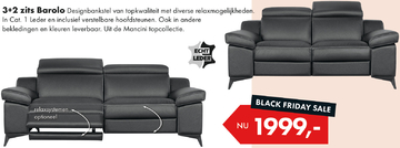 Aanbieding: 3+2 zits Barolo Designbankstel