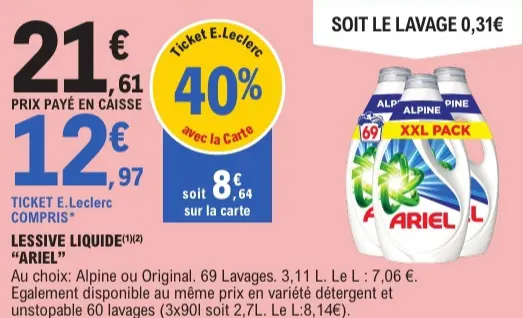 Offre: Lessive liquide