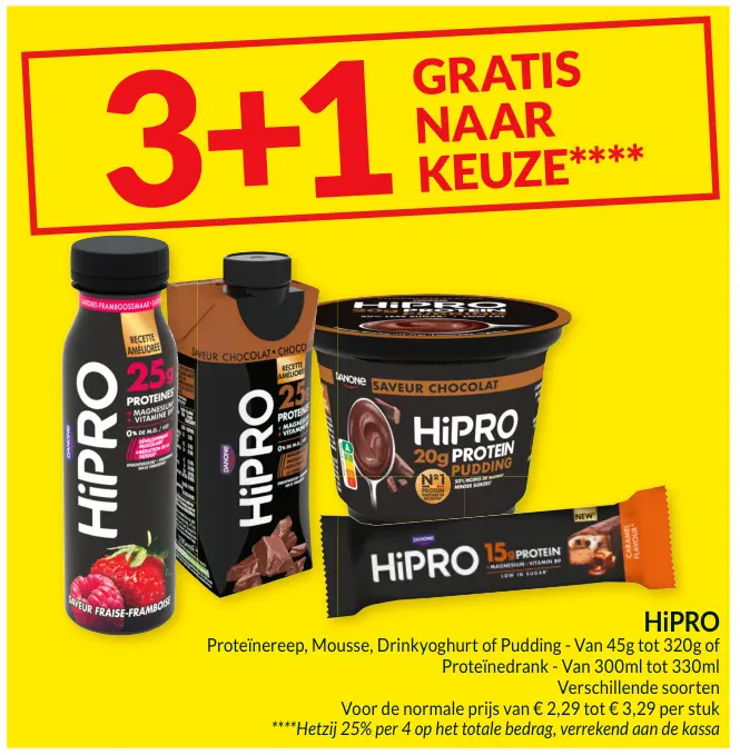 Promotie: Proteïnereep, Mousse, Drinkyoghurt of Pudding