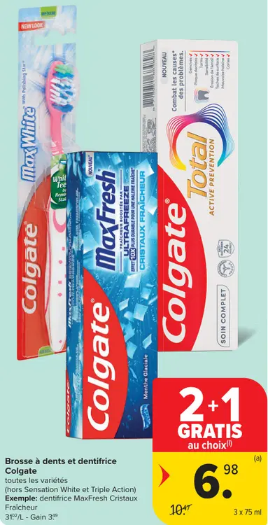 Offre: Brosse à dents et dentifrice