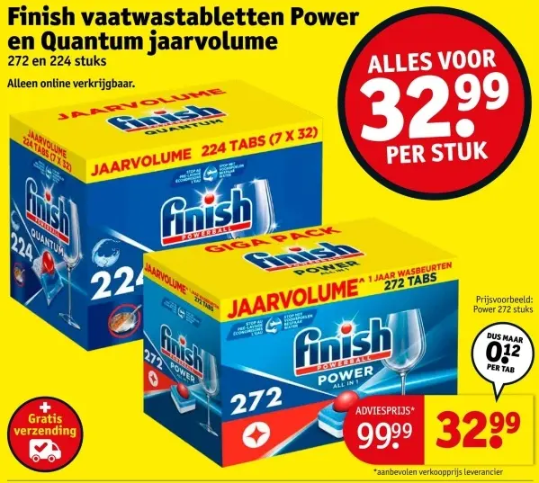 Aanbieding: Vaatwastabletten Power en Quantum jaarvolume