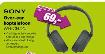 Aanbieding: Sony WH-CH720 over-ear koptelefoon - Zwart