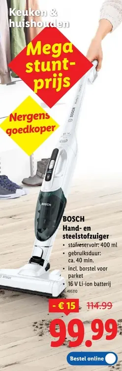 Promotie: Hand- en steelstofzuiger