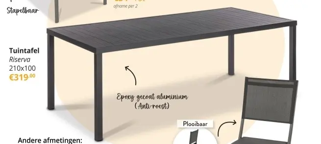 Promotie: Tuintafel Riserva