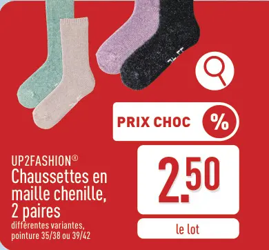 Offre: Chaussettes en maille chenille