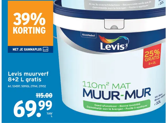 Promotie: Levis muurverf