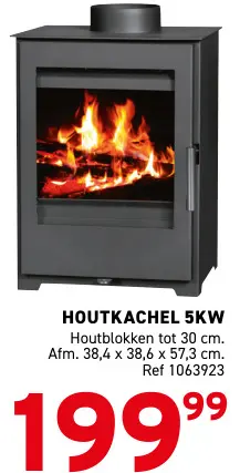 Promotie: Houtkachel 5KW