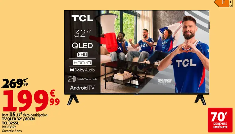 Offre: Tv qled 32" / 80cm