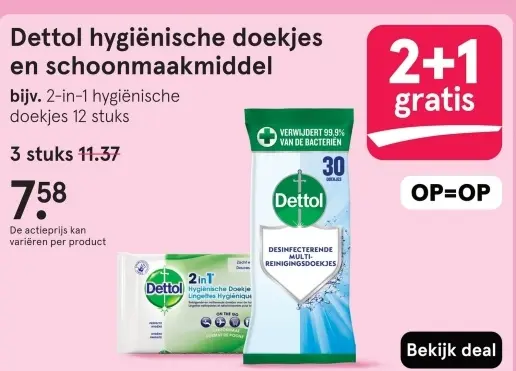 Aanbieding: Dettol hygiënische doekjes en schoonmaakmiddel