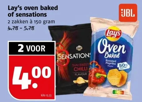 Aanbieding: Lay's oven baked of sensations