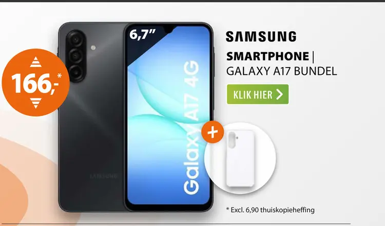 Aanbieding: Samsung Galaxy A17 128GB 4G + Clear Case