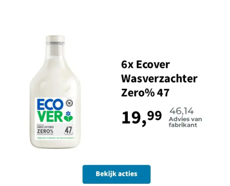 Promotie: Ecover Wasverzachter Zero%