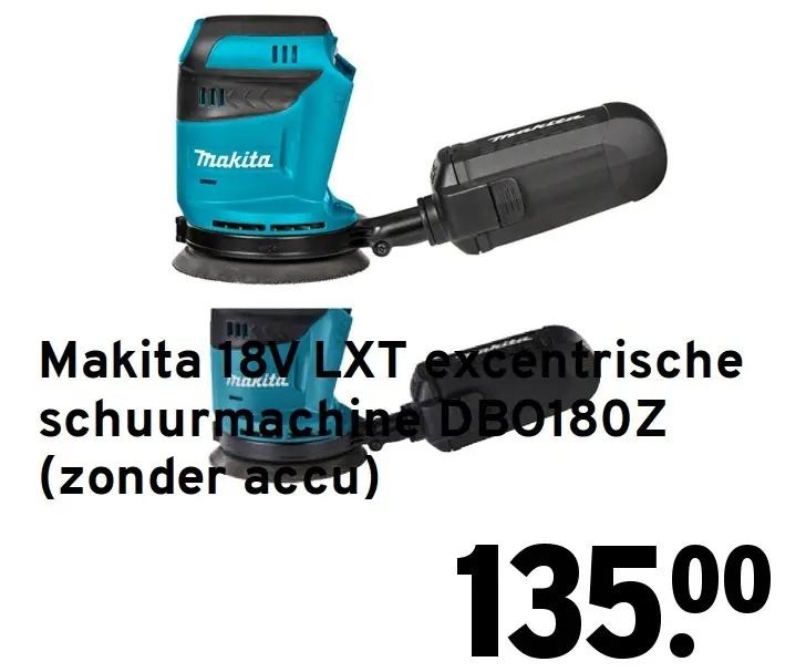 Aanbieding: 18V LXT excentrische schuurmachine DB0180Z