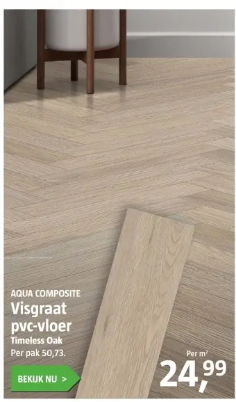 Aanbieding: Visgraat pvc-vloer Timeless Oak