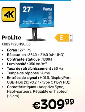 Offre: ProLite XUB2792UHSU-B6