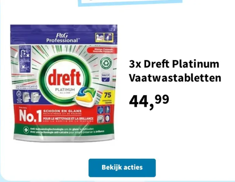 Promotie: Dreft Platinum Vaatwastabletten