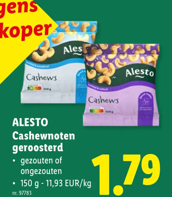 Promotie: Cashewnoten geroosterd