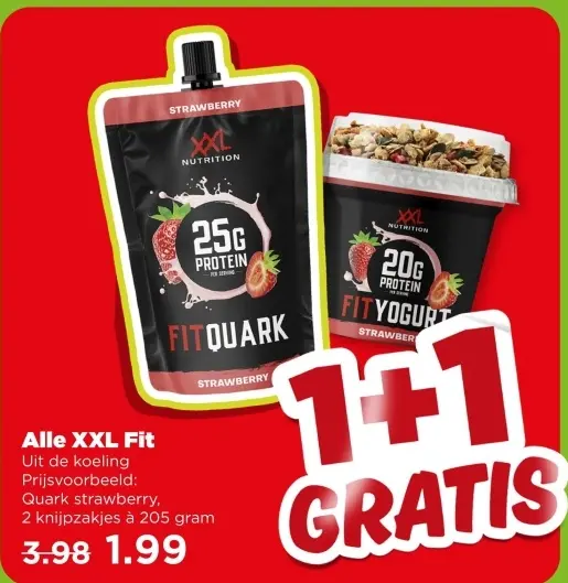 Aanbieding: XXL Fit Quark strawberry