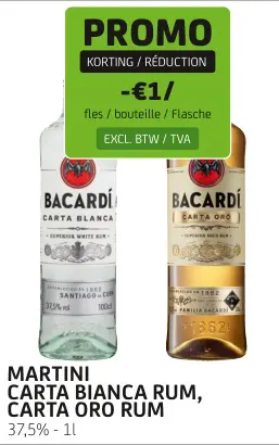 Promotie: Carta Bianca of Carta Oro Rum