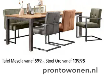 Aanbieding: Tafel Mesola, Stoel Oro