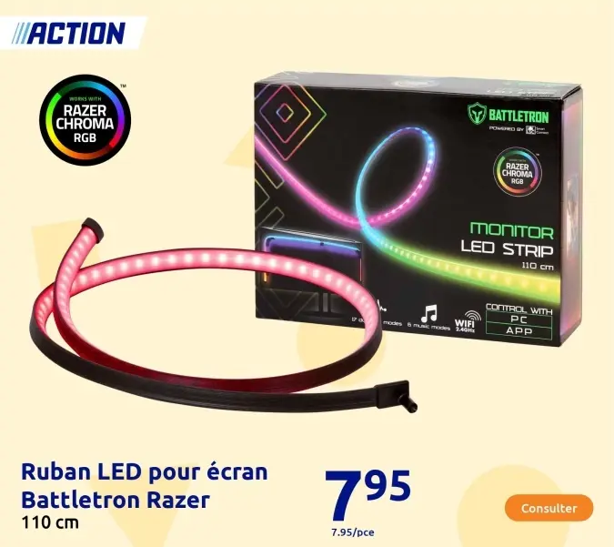 Offre: Ruban LED pour écran Battletron Razer