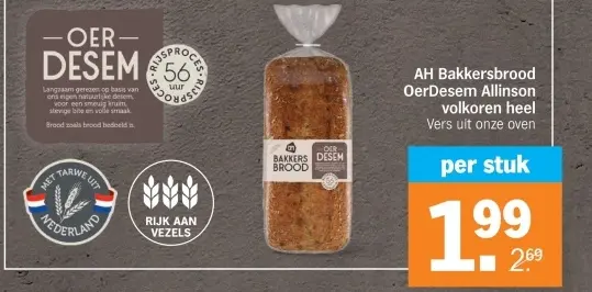 Aanbieding: Bakkersbrood OerDesem Allinson volkoren heel