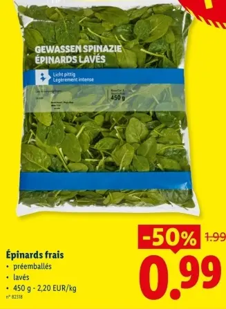 Offre: Épinards frais
