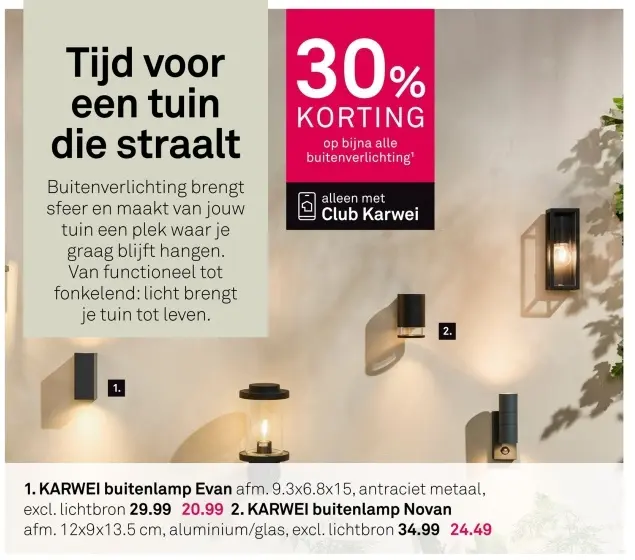 Aanbieding: Buitenlamp Evan of Novan