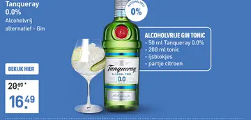 Aanbieding: Tanqueray 0.0% 70CL Mixen