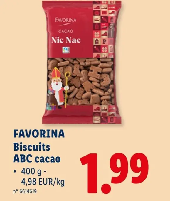 Offre: Favorina Biscuits ABC cacao