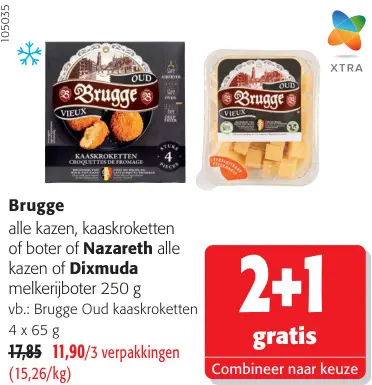Promotie: Brugge alle kazen, kaaskroketten of boter of Nazareth alle kazen of Dixmuda melkerijboter