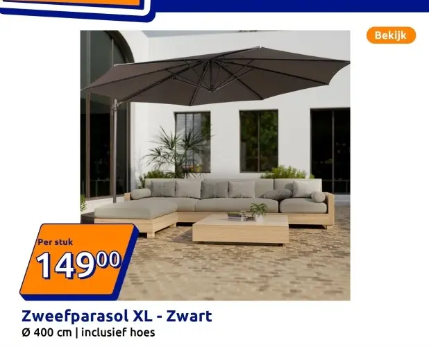 Promotie: Zweefparasol XL - Zwart