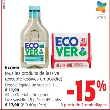 Offre: Ecover tous les produits de lessive