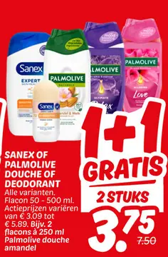 Aanbieding: Sanex of Palmolive douche of deodorant