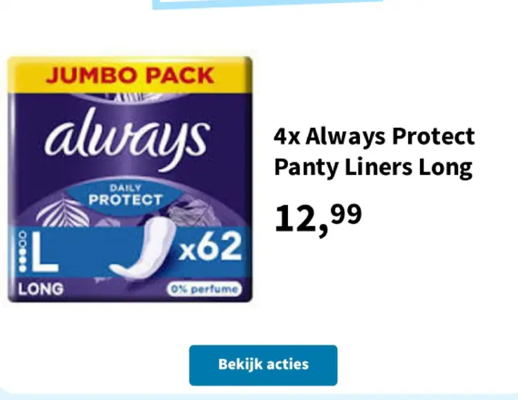 Promotie: Always Protect Panty Liners Long