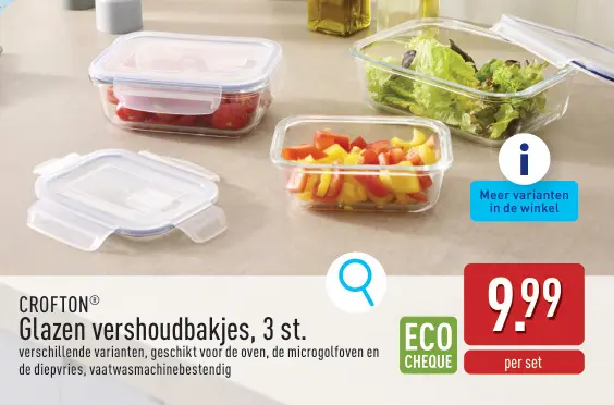 Promotie: Glazen vershoudbakjes