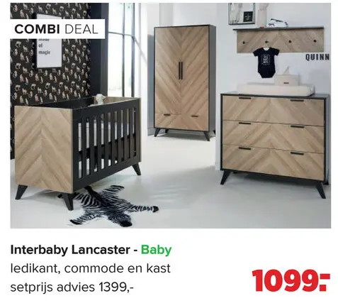 Aanbieding: Interbaby Lancaster - ledikant, commode en kast