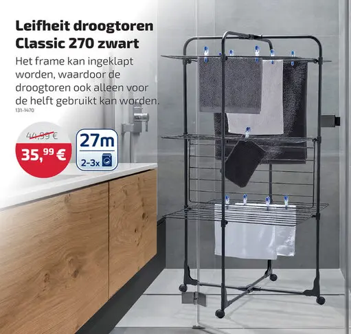 Aanbieding: droogtoren Classic 270 zwart