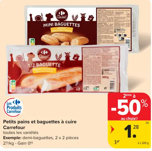 Offre: Petits pains et baguettes à cuire