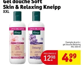 Offre: Gel douche Soft Skin & Relaxing Kneipp XXL