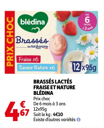 Promotie: Brassés lactés fraise et nature