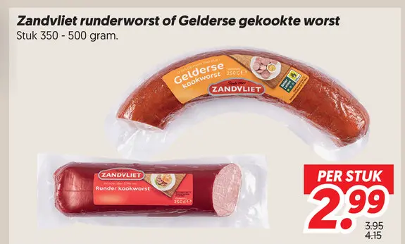 Zandvliet runderworst of Gelderse gekookte worst